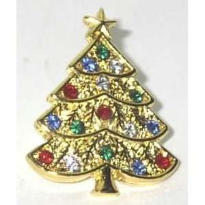    14K Gold Plated Unisex Evergreen Tree Lapel Pin JSP Jewelry