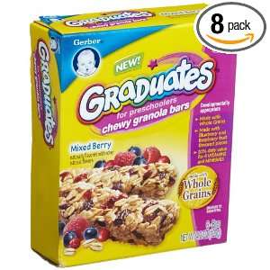 Gerber Graduates Chewy Granola Bars, Mixed Berry, 6 Count Bars (Pack 