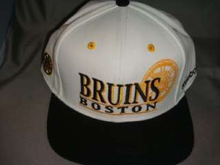 BOSTON BRUINS NHL REEBOK SNAPBACK HAT CAP RETRO WHITE  