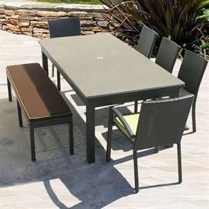   piece Cancun Table Outdoor Dining Set, Jacobean Flat