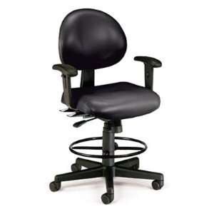   Black 24 Hour Drafting Chair with arms 241 AA DK 606