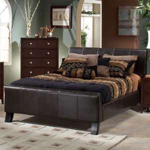  Hillsdale Brookland Bed Set   King   Dark Brown Leather 