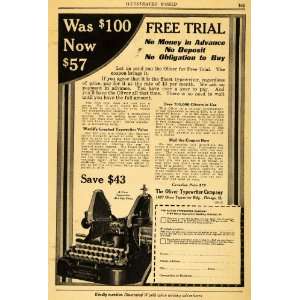   Ad Oliver Typewriters Free Trial Writing Machine   Original Print Ad