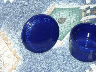 French Preserves St Dalfour Blue Ceramic Jar Bowl With Lid  