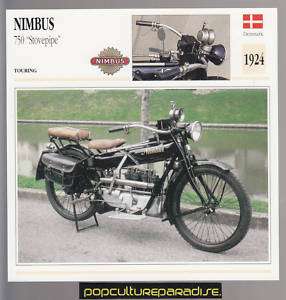1924 NIMBUS 750 STOVEPIPE Denmark Motorcycle Photo CARD  