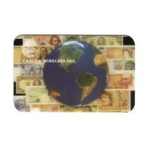 Collectible Phone Card 10u Moneycard World Currency & Globe First 