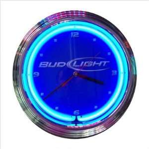   8BUDLI   Bud Light Clock Blue Bud Light Neon Clock 