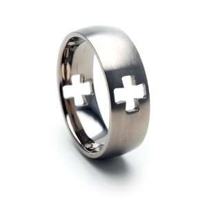  New Designer Titanium Ring w/ Milled Swiss Design, Men 