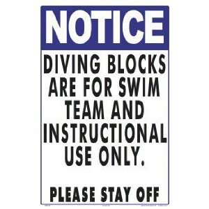   Sign Notice Diving Blocks For Swim Team 7929Wa1218E
