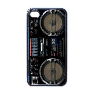 NEW iPhone 4 Hard Case Cover Black Retro Boombox Radio Box  