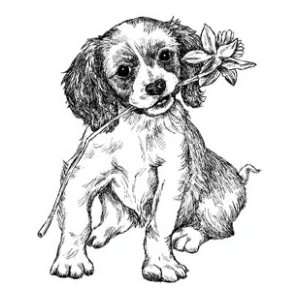  Sweet Puppy Mounted Wood Stamp // Impression Obsession 