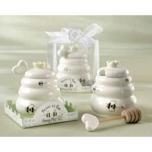 Meant To Bee Ceramic Honey Pot With Wooden Dipper Faovrs 