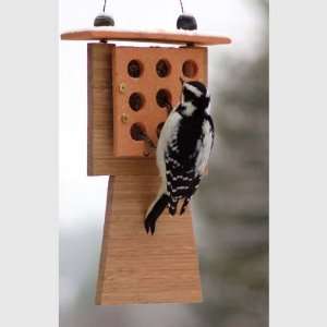  Natural Stoneware Suet Feeder With Bamboo Tail Prop Patio 