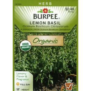  Burpee 60041 Organic Herb Basil, Lemon Seed Packet Patio 