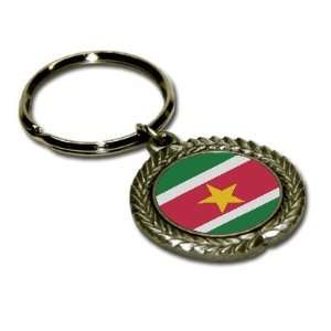  Suriname Flag Pewter Key Chain