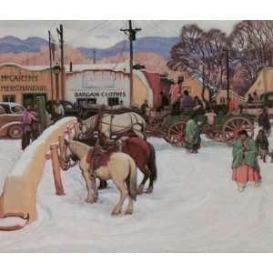   PLAZA WINTER BY E MARTIN HENNINGS PRINT REPRODUCTION