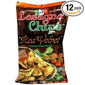 Lasagna Chips, Red Velvet Tomato Basil Flavor, 5 Ounce Bags 