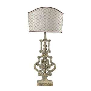Sterling Industries 93 9141 Ornate Table Lamp with Linen Chicken Wire 