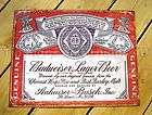 budweiser lager vtg bottle label tin sign bud beer bar