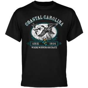   Coastal Carolina Chanticleers Winners Migrate T Shirt   Black Sports