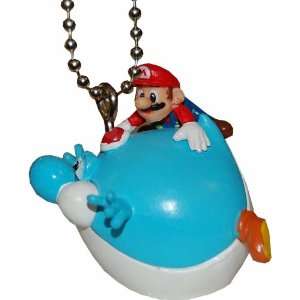  Super Mario Galaxy 2 Keychain Mario & Fat Blue Yoshi Toys 