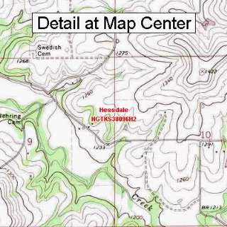  USGS Topographic Quadrangle Map   Hessdale, Kansas (Folded 