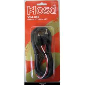  Hosa 6 S Video Breakout Cable, S Video Male to Two RCA 