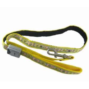  LED Reflective Flashing Yellow Safe Nylon Dog Collar Leash 