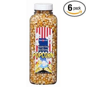Dean Jacobs Sunrise Yellow Popcorn Jar, 15.0 Ounce (Pack of 6)  
