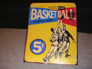 VINTAGE TOPPS PRO BASKETBALL BUBBLE GUM 5CENT TIN SIGN  