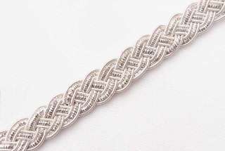 Celtic Knot, Bullion Braid Trim.  Metallic Silver  