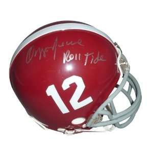 Autographed Ozzie Newsome Mini Helmet   Alabama Crimson Tide w/ Roll 