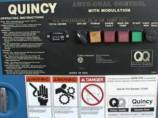 15HP Quincy Rotary Air Compressor Auto Dual Control Mod  