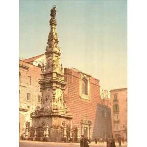  Travel Poster   Column of the Virgin Piazza Trinita` Maggiore Naples 