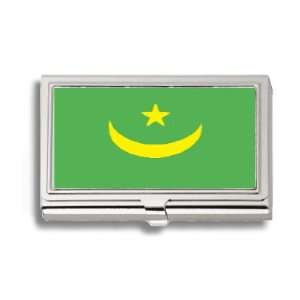   Mauritanian Flag Business Card Holder Metal Case