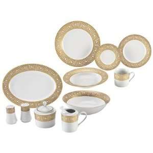  Nikita™ 47pc Fine Porcelain China Set with Gold Tone 