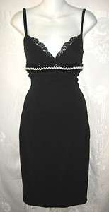 DOLCE & GABBANA Stretch Black Pearl Slipdress with Lacy Bra 40 4 $1500 