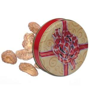 and 1/2 lb Bavarian Style Cinnamon Roasted Peanuts Tin   Red Bow 