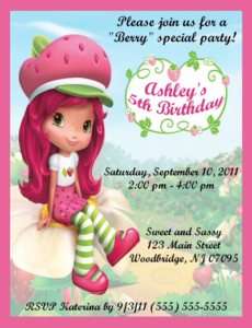 Strawberry Shortcake Invitations/Birthday Party 2  
