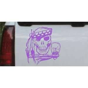 Indian Skull Skulls Car Window Wall Laptop Decal Sticker    Purple 6in 