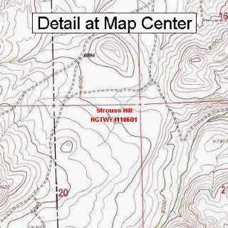  USGS Topographic Quadrangle Map   Strouss Hill, Wyoming 