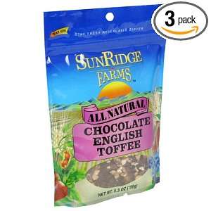 Sunridge Farms Chocolate English Toffee, 5.3 Ounce Bags (Pack of 3 