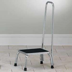  Chrome step stool with handrail packed 1/box Health 