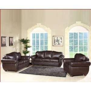   Piece Leather Sofa, Loveseat and Armchair Set