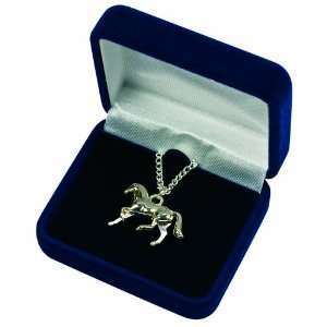  Necklace, cantering horse in velvet box