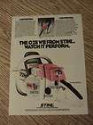 1979 STIHL CHIANSAW ADVERTISEMENT 028 WB PERFORM AD OILOMATIC SAW WORK