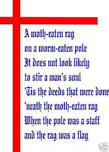 England Euro 2012 T Shirt   St Georges Cross + Poem  