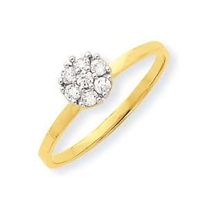  10k CZ Cluster Promise Ring Jewelry