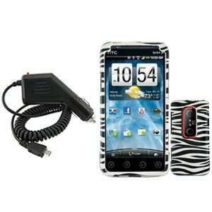   Case Faceplate Cover + Rapid Car Charger for HTC EVO 3D Cell Phones