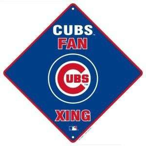 MLB Baseball 12 x 12 Metal Fan Xing Sign   Chicago Cubs  